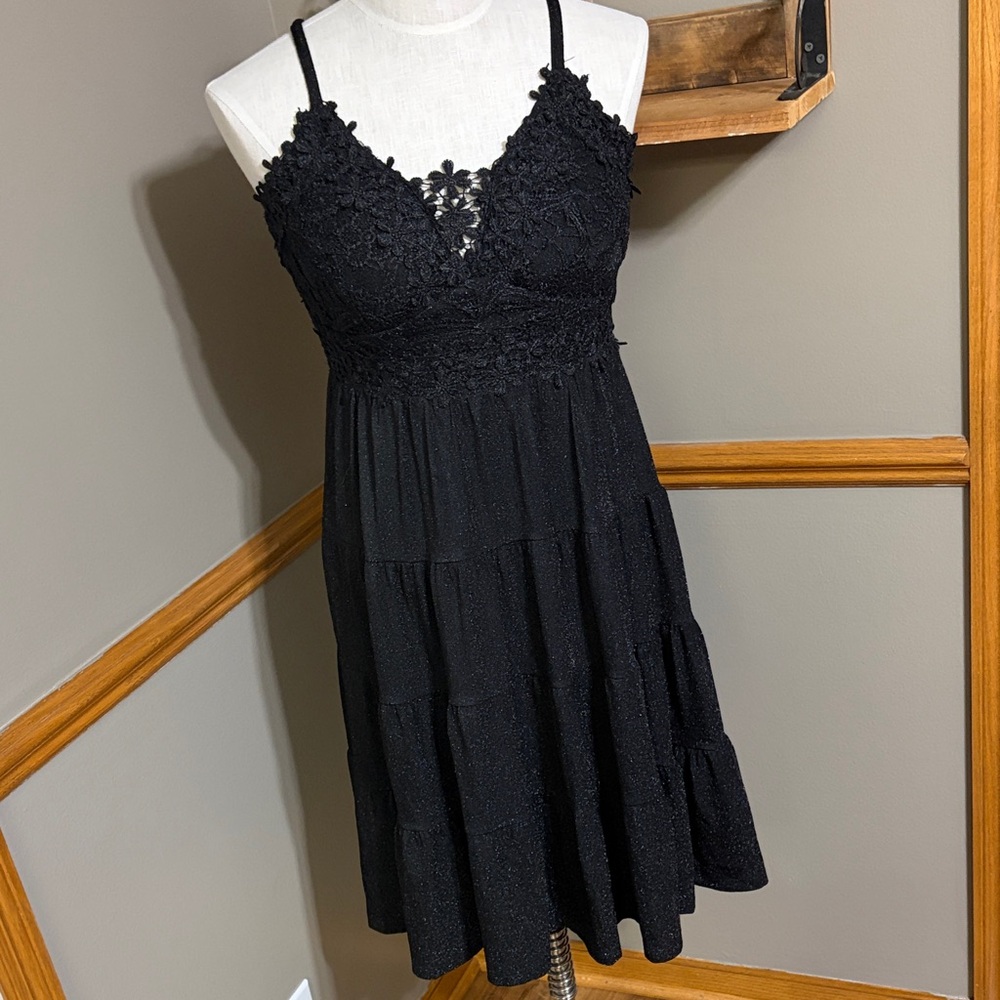 White birch Black spaghetti strap Dress size small